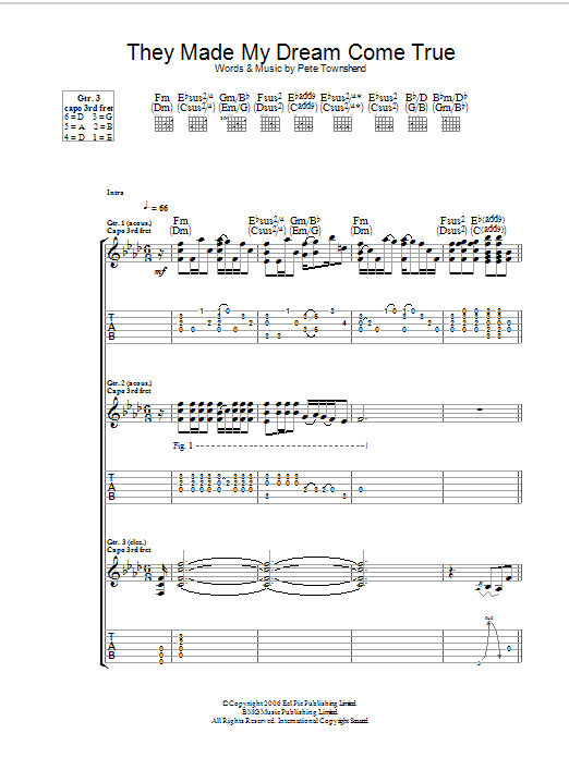 They Made My Dream Come True (Guitar Tab) von The Who