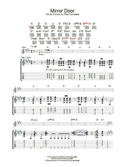 Mirror Door (Guitar Tab) von The Who