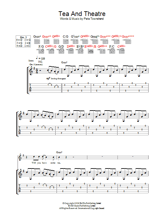 Tea And Theatre (Guitar Tab) von The Who