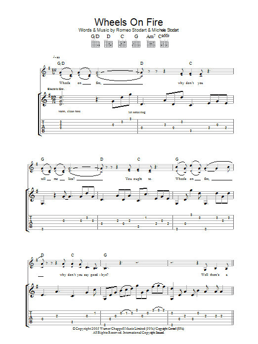 Wheels On Fire (Guitar Tab) von The Magic Numbers