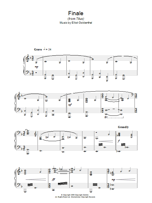 Finale (from Titus) (Piano Solo) von Elliot Goldenthal