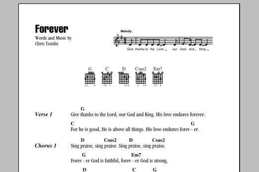 Forever (Guitar Chords/Lyrics) von Chris Tomlin