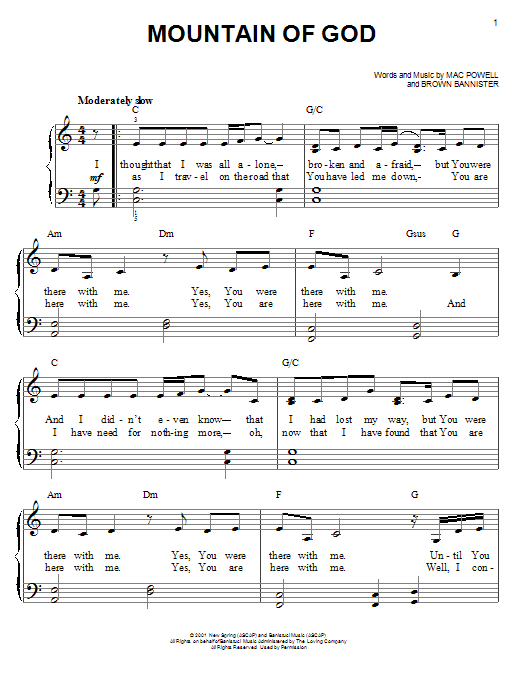 Mountain of God (Easy Piano) von Third Day