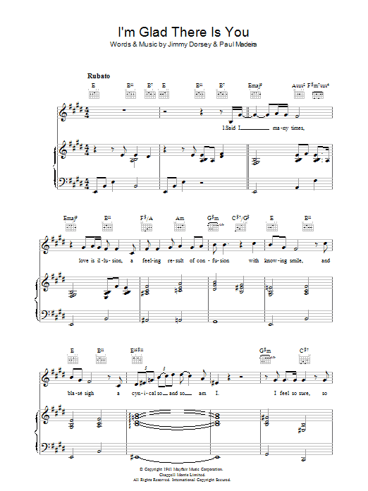 I'm Glad There Is You (In This World Of Ordinary People) (Piano, Vocal & Guitar Chords) von Jamie Cullum