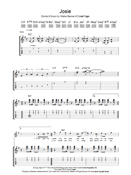 Josie (Guitar Tab) von Steely Dan