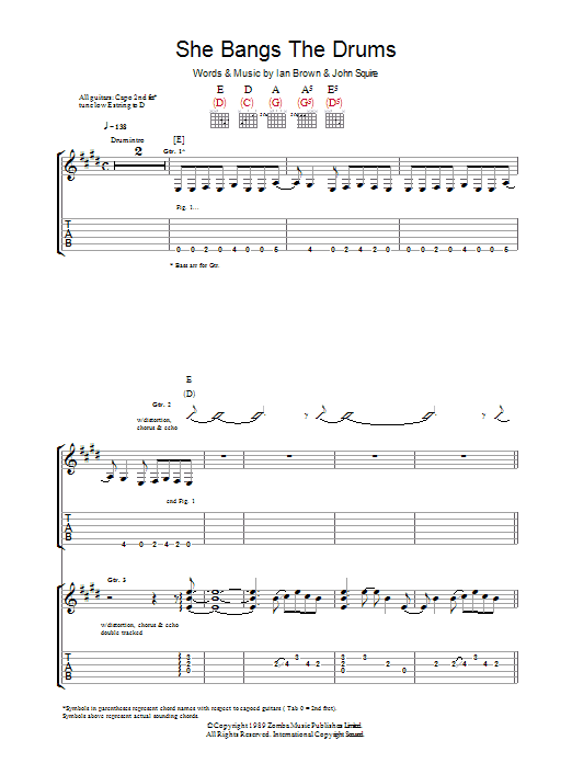 She Bangs The Drums (Guitar Tab) von The Stone Roses