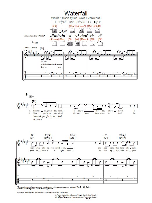 Waterfall (Guitar Tab) von The Stone Roses