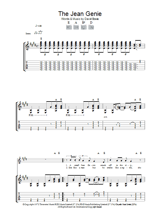 The Jean Genie (Guitar Tab) von David Bowie