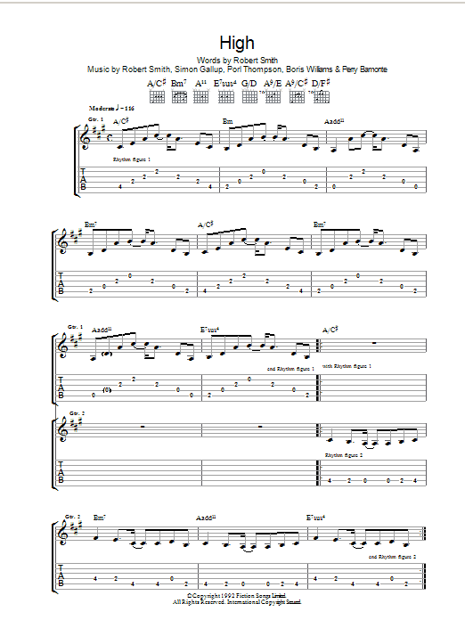 High (Guitar Tab) von The Cure