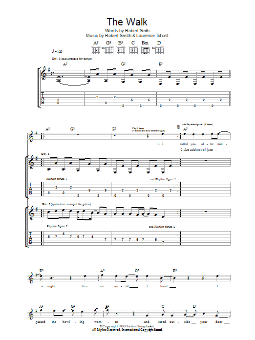 The Walk (Guitar Tab) von The Cure