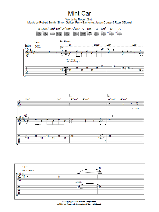 Mint Car (Guitar Tab) von The Cure