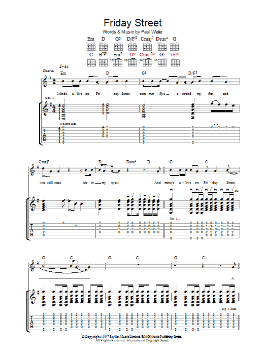 Friday Street (Guitar Tab) von Paul Weller