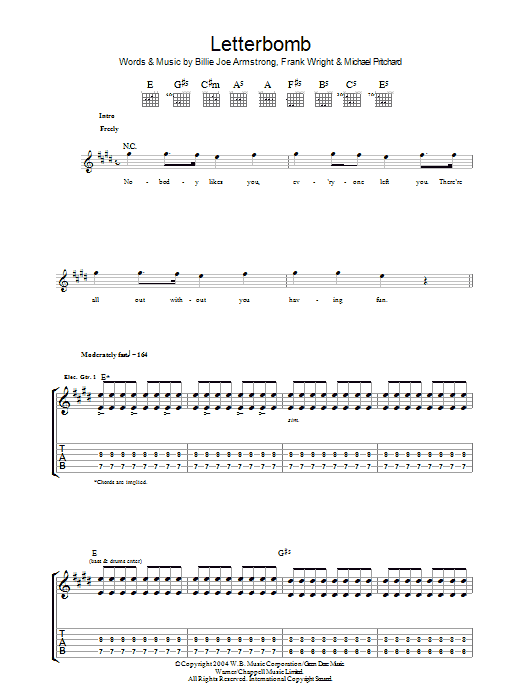 Letterbomb (Guitar Tab) von Green Day