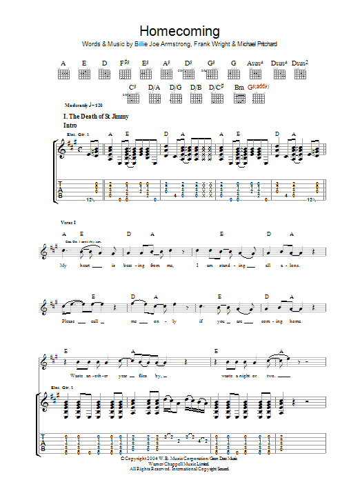 Homecoming (Guitar Tab) von Green Day