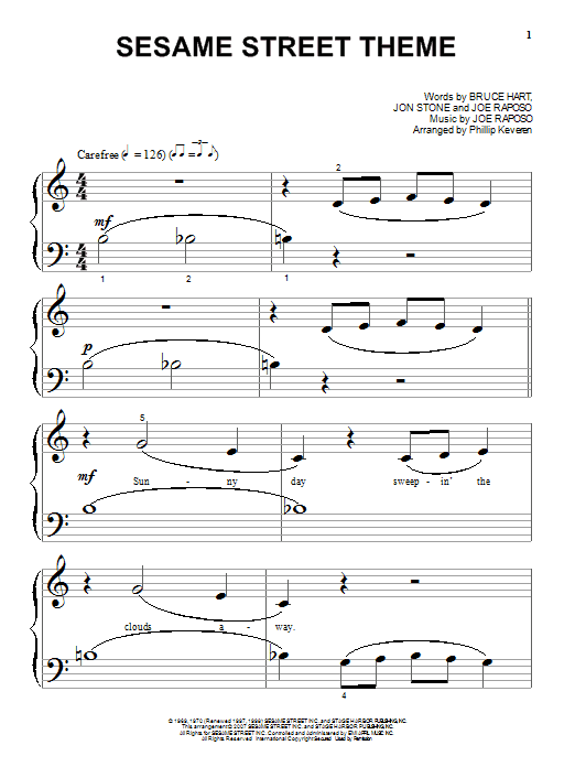 Sesame Street Theme (arr. Phillip Keveren) (Big Note Piano) von Joe Raposo