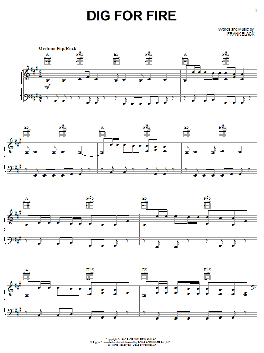 Dig For Fire (Piano, Vocal & Guitar Chords (Right-Hand Melody)) von Pixies