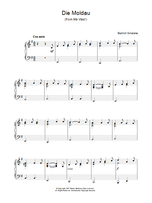 Die Moldau (from Ma Vlast) (Piano Solo) von Bedrich Smetana