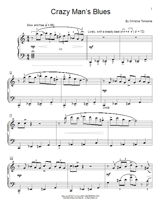 Crazy Man's Blues (Educational Piano) von Christos Tsitsaros