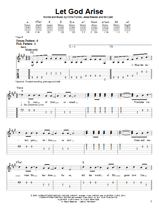 Let God Arise (Easy Guitar Tab) von Chris Tomlin