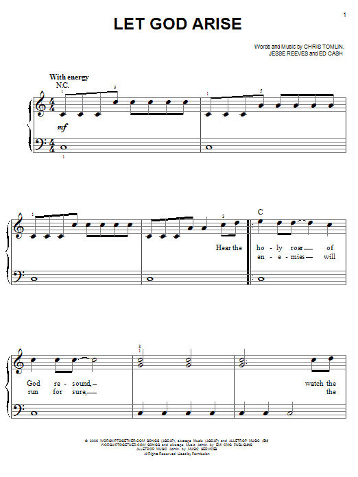 Let God Arise (Easy Piano) von Chris Tomlin
