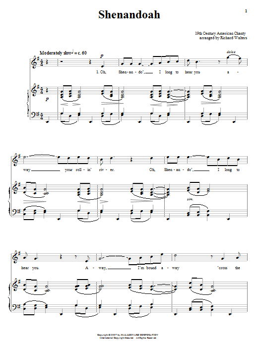 Shenandoah (Piano & Vocal) von American Folk Song