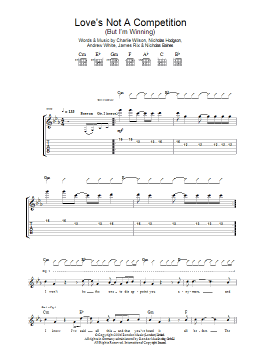 Love's Not A Competition (But I'm Winning) (Guitar Tab) von Kaiser Chiefs