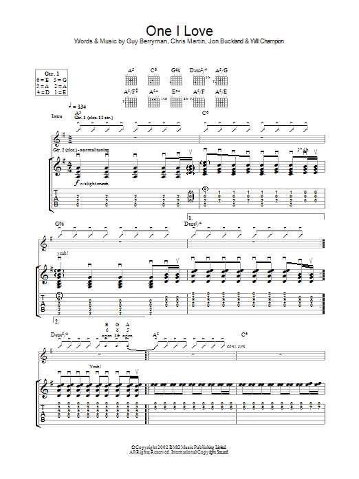 One I Love (Guitar Tab) von Coldplay