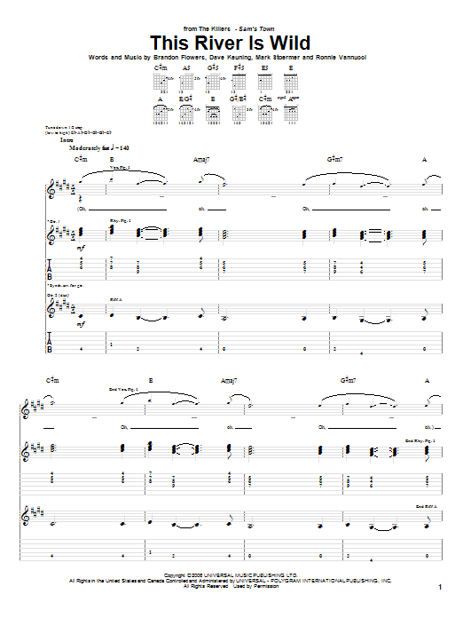 This River Is Wild (Guitar Tab) von The Killers