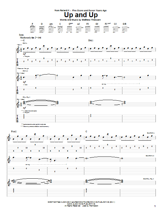 Up And Up (Guitar Tab) von Relient K