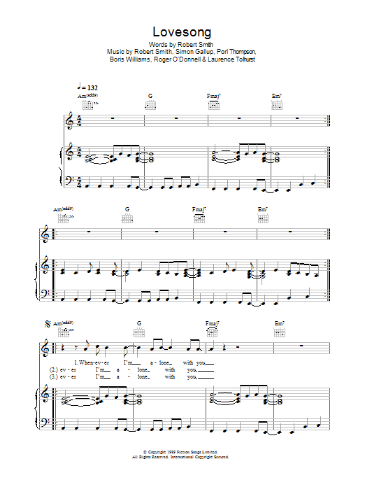 Lovesong (Piano, Vocal & Guitar Chords) von The Cure