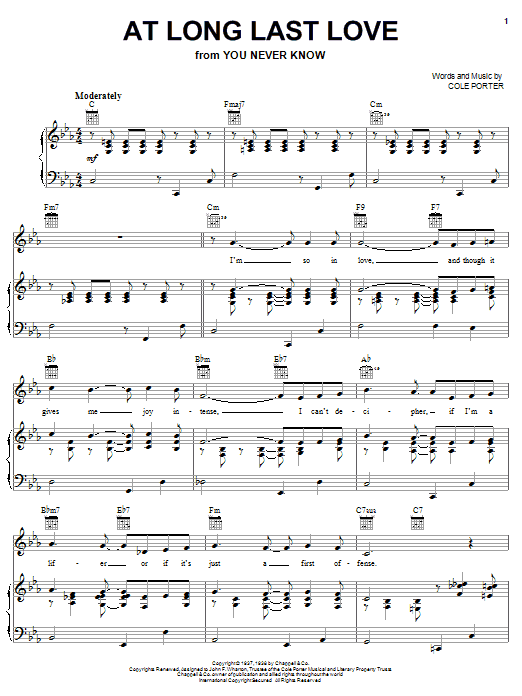 At Long Last Love (Piano, Vocal & Guitar Chords (Right-Hand Melody)) von Frank Sinatra