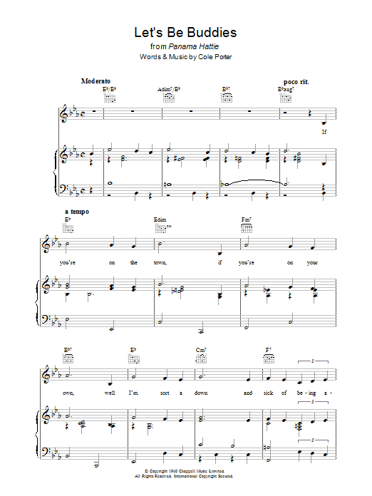 Let's Be Buddies (Piano, Vocal & Guitar Chords) von Cole Porter