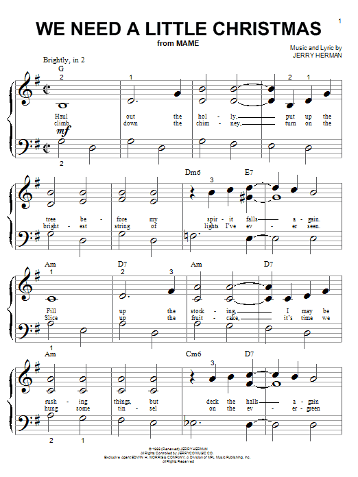 We Need A Little Christmas (Big Note Piano) von Angela Lansbury