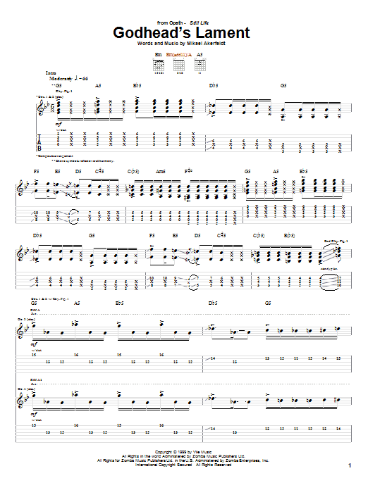 Godhead's Lament (Guitar Tab) von Opeth