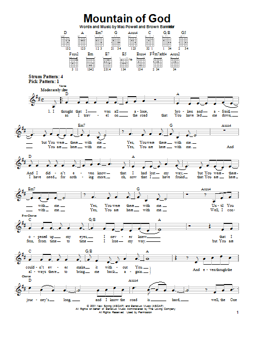 Mountain of God (Easy Guitar) von Third Day