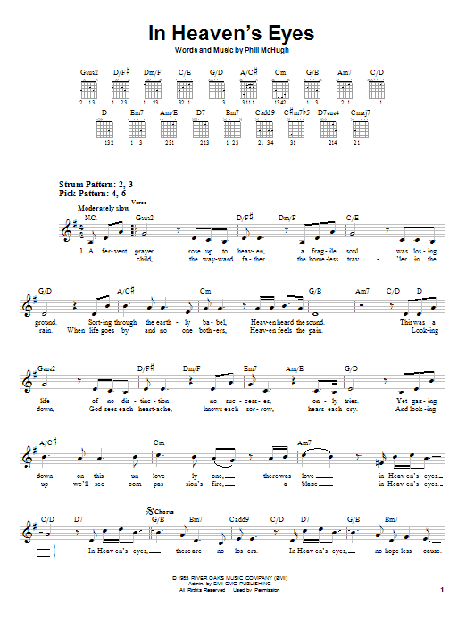 In Heaven's Eyes (Easy Guitar) von Sandi Patty
