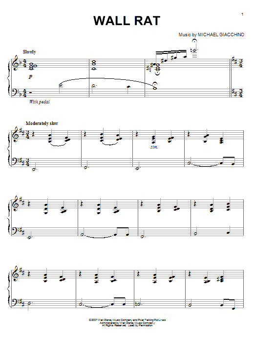 Wall Rat (Piano Solo) von Michael Giacchino