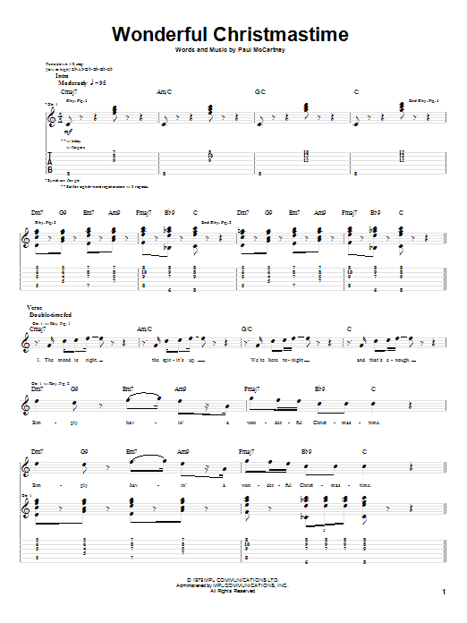 Wonderful Christmastime (Guitar Tab) von Paul McCartney