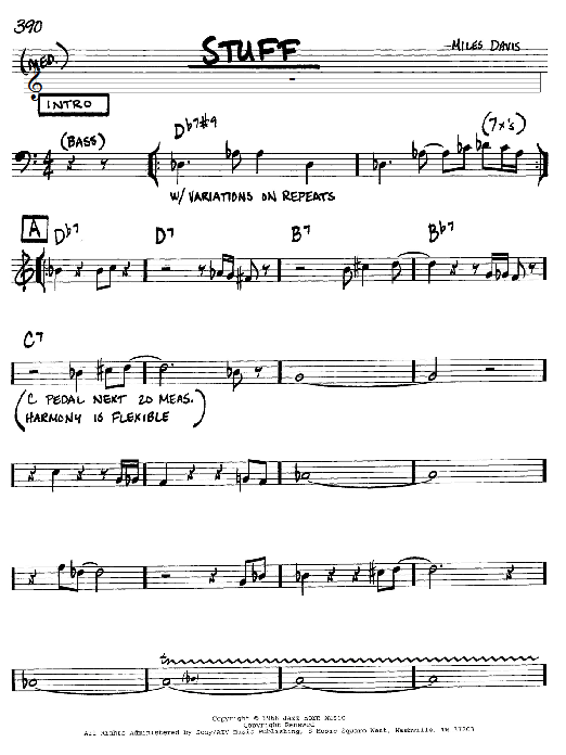 Stuff (Real Book  Melody & Chords  C Instruments) von Miles Davis