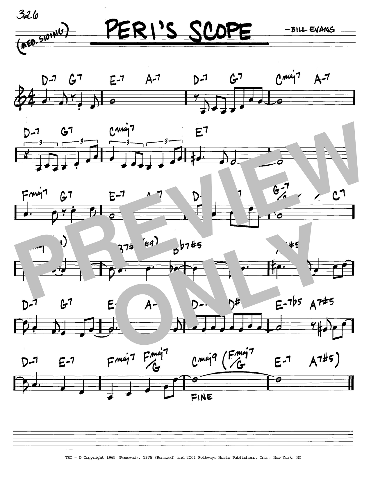 Peri's Scope (Real Book  Melody & Chords  C Instruments) von Bill Evans