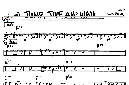 Jump, Jive An' Wail (Real Book  Melody & Chords  C Instruments) von Louis Prima