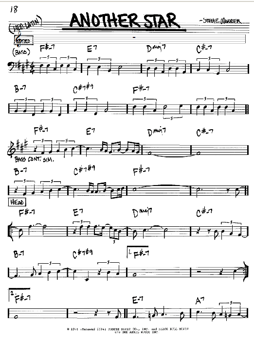 Another Star (Real Book  Melody & Chords  C Instruments) von Stevie Wonder