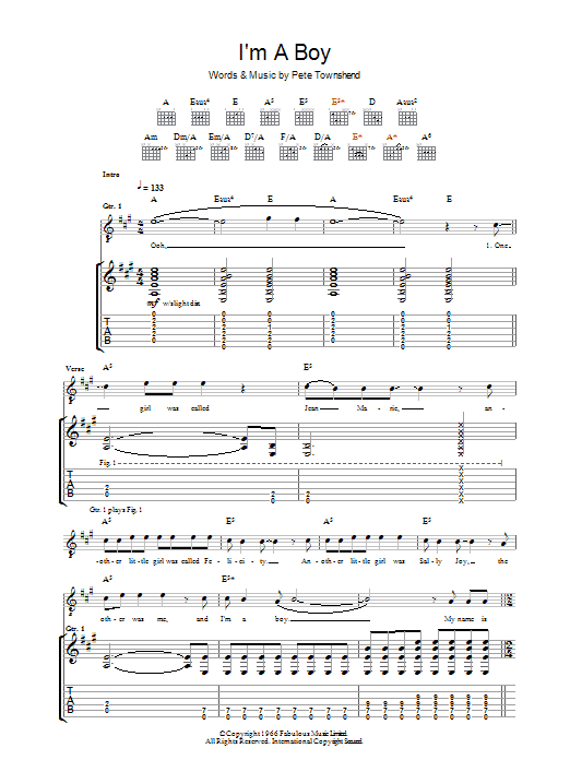 I'm A Boy (Guitar Tab) von The Who