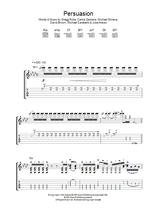 Persuasion (Guitar Tab) von Santana