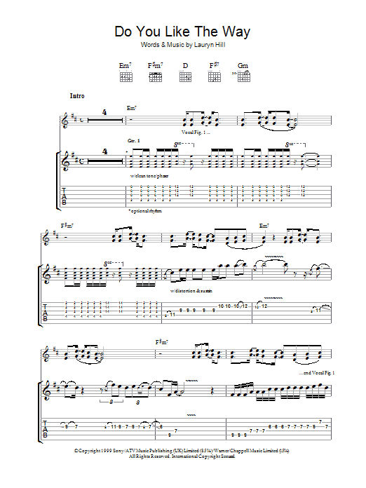 Do You Like The Way (Guitar Tab) von Santana