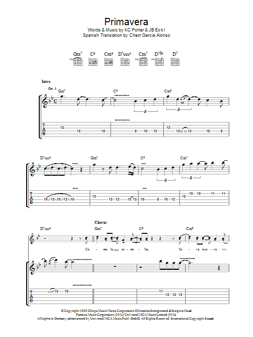 Primavera (Guitar Tab) von Santana