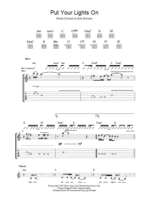 Put Your Lights On (Guitar Tab) von Santana