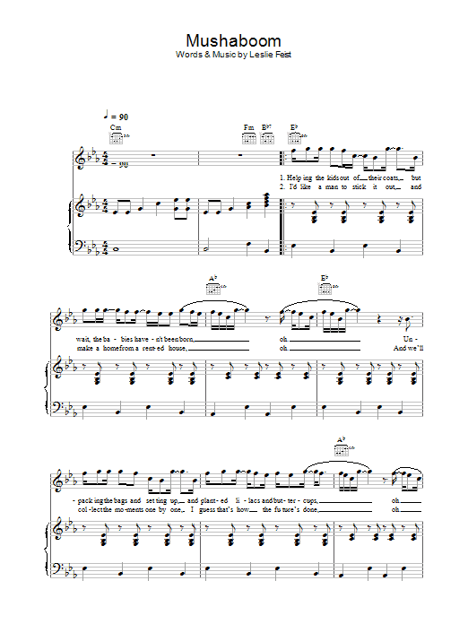 Mushaboom (Piano, Vocal & Guitar Chords) von Feist