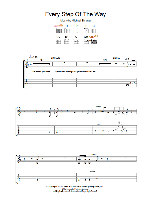 Every Step Of The Way (Guitar Tab) von Santana