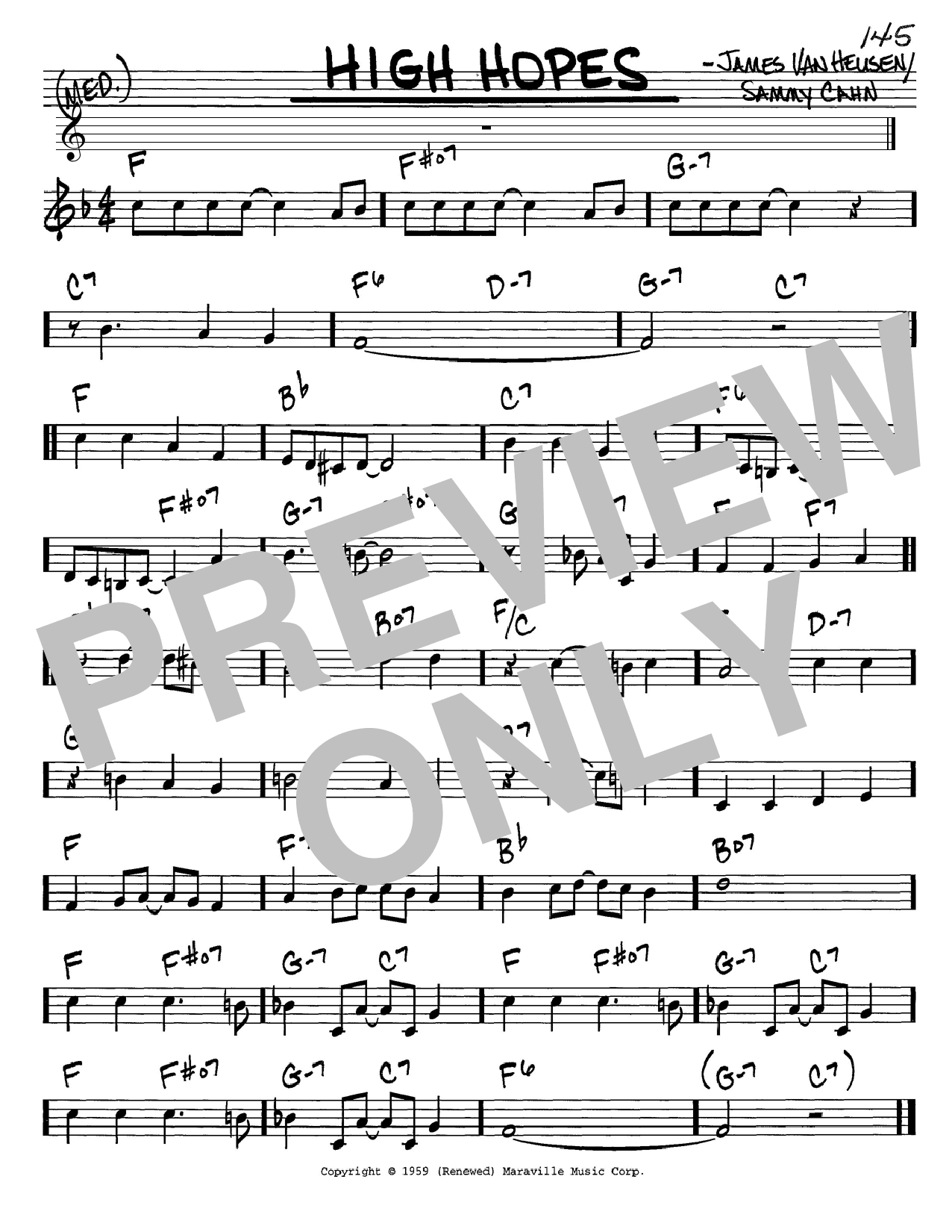 High Hopes (Real Book  Melody & Chords  C Instruments) von Sammy Cahn